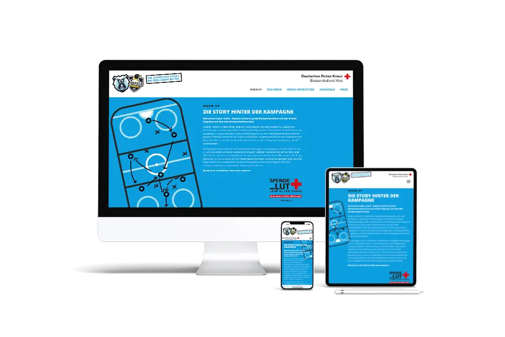 Webdesign-Mock up 2024 Eishockeyhelden